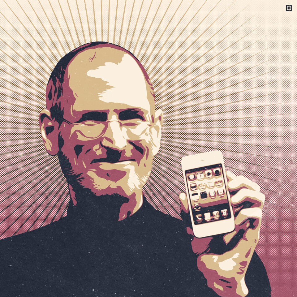 Vector Stencil Effect Raster Art: Steve Jobs*, 2023 Adobe Photoshop