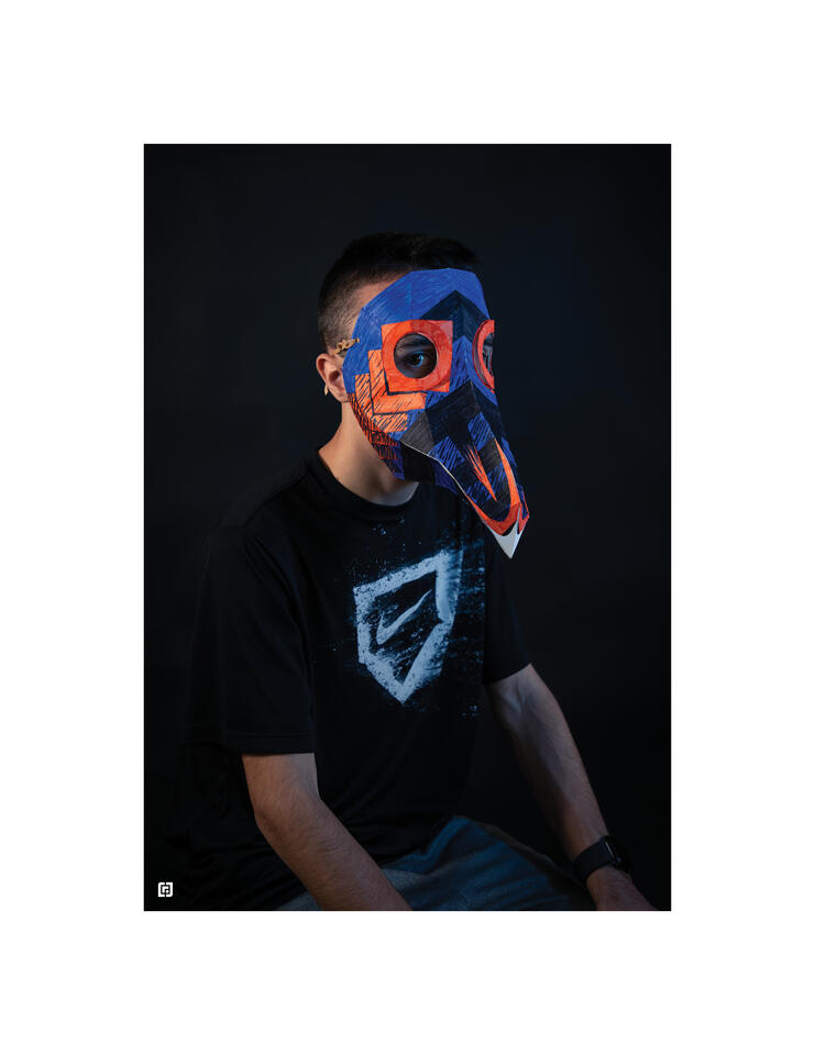 Plague Doctor Mask*, 2024 Inks on coated paper