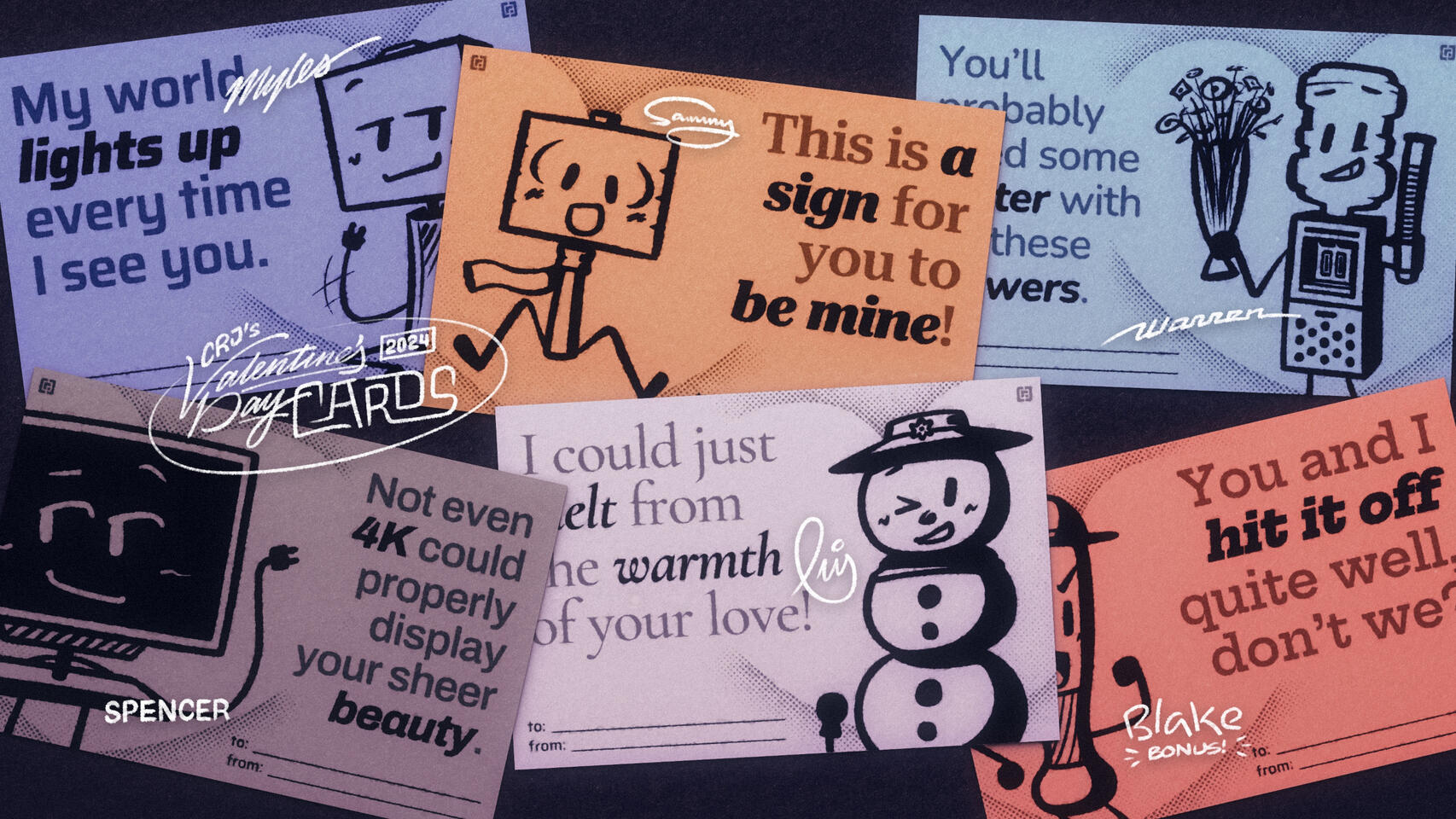 SWIMS Valentine’s Day Cards, 2024 Adobe Photoshop