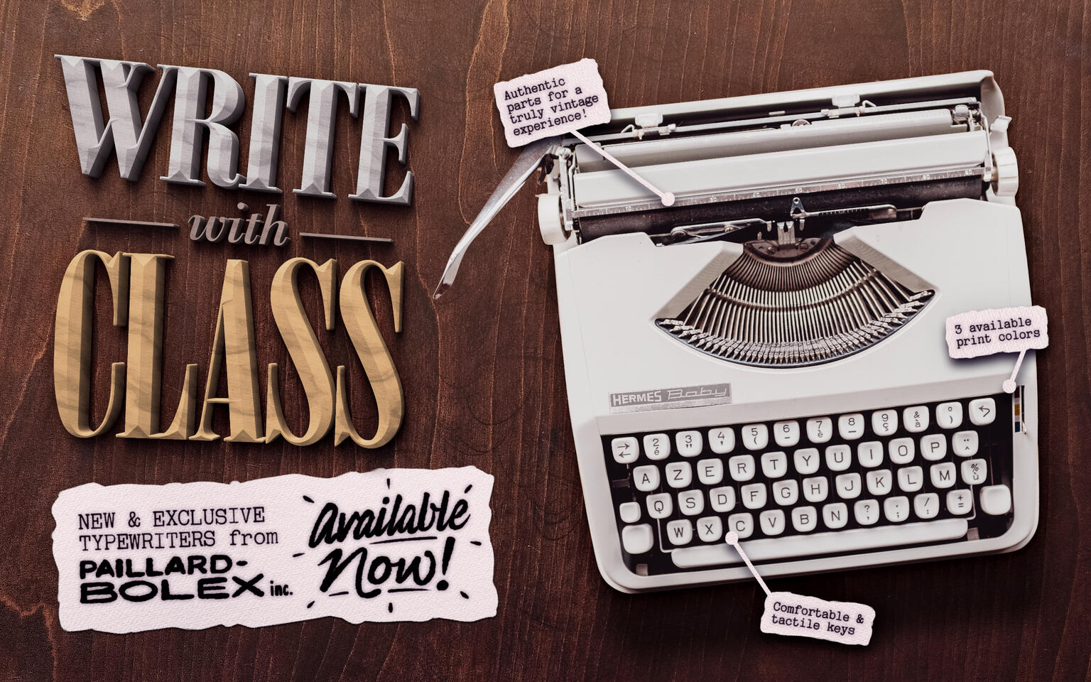 Advertisement Designs: Hermes Typewriter*, 2023 Adobe Photoshop